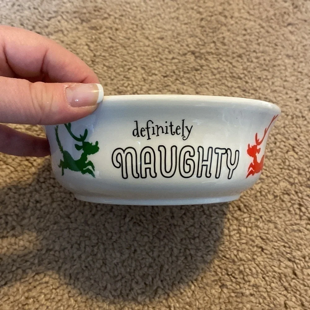 Dr. Seuss The Grinch Naughty/Nice ceramic pet bowl